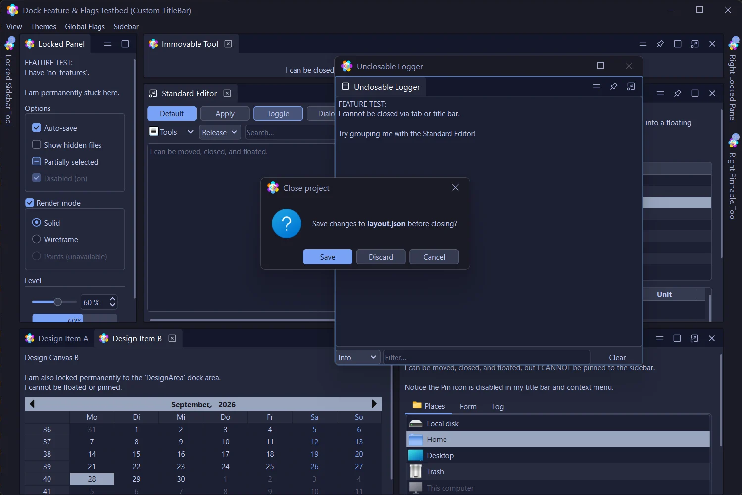 A themed question dialog in the Tokyo Night theme